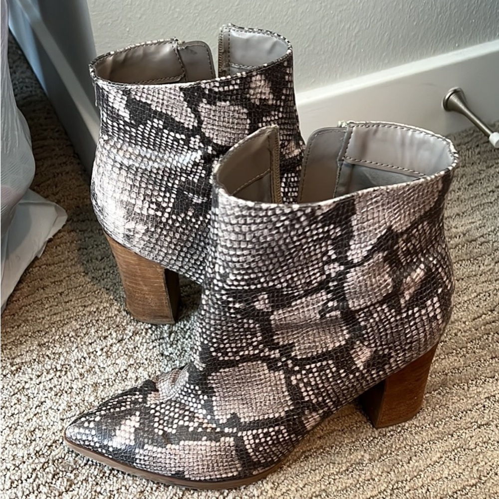 Snakeskin Booties
